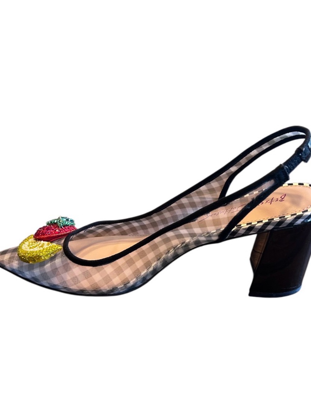 Betsey Johnson LANEY sling back pumps Size 10 Embellished Fruit Detail - Picture 5 of 10